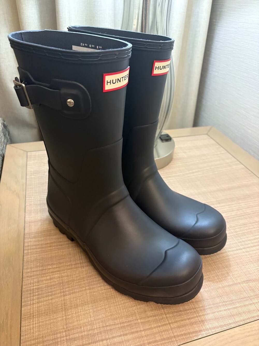 Hunter Men's Original Short Black Rain Boots Size US 9